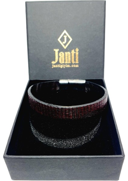 JTAW25BLK1629 Hakiki Dana Derisi Mıknatıs Kapama Bordo Garantili Hediye Kutulu Janti Bileklik modelleri