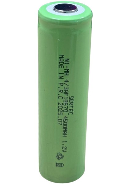 1.2V 4500 Mah - 4/3AF - Ni-Mh Şarjlı Pil - (Başsız / Flat Head)