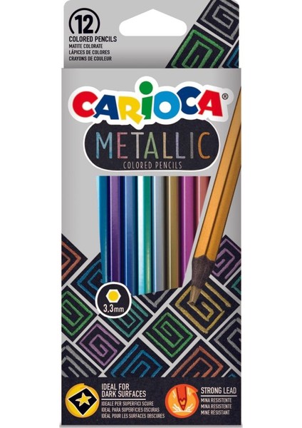 Carioca Metalik Kuru Boya Kalemi 12'li
