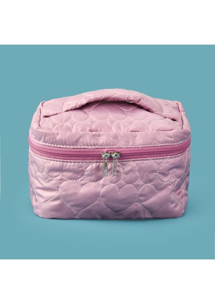 Kapitone Makyaj Çantası - Lila