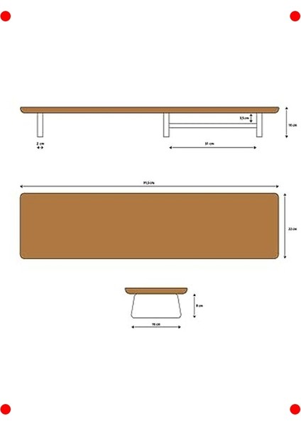 Ahşap Monitör Yükseltici Stand - Meşe Görünümlü fırsatları