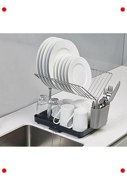 Modüler 2 Parçalı Bulaşık Kurutmalık - Gri fiyatları