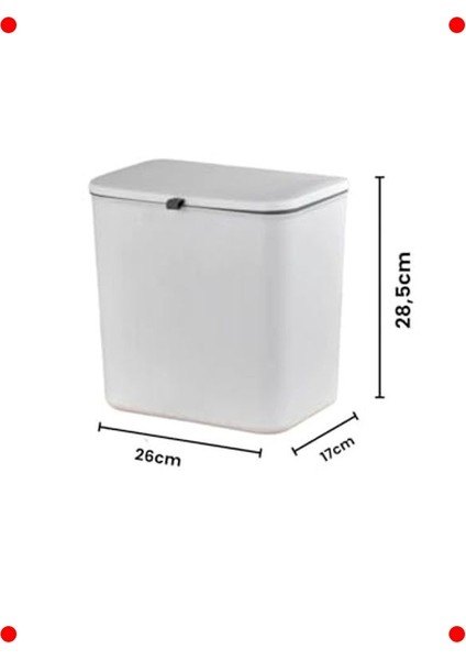 Askılı Mutfak Çöp Kovası 12 Litre - Tezgah & Dolap Uyumlu indirimleri