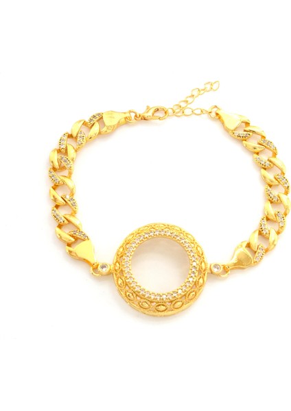 Yarım Altın Çerçeve Bileklik Çelik Altın Kaplama İşlemeli Figaro Model BLK-1107 indirimleri