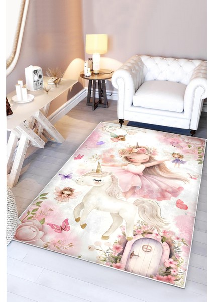 Peri Kız Unicorn Masalı Bambu Çocuk Odası Halısı modelleri