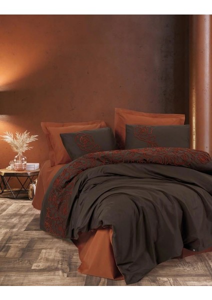 Cotton Box Brode Ranforce Çift Kişilik Nevresim Takımı Rosen Kiremit modelleri