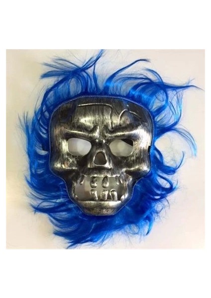 Cadılar Bayramı Lacivert Saçlı Maske - Lisinya