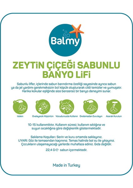 Zeytin Çiçeği Sabunlu Banyo Lifi modelleri
