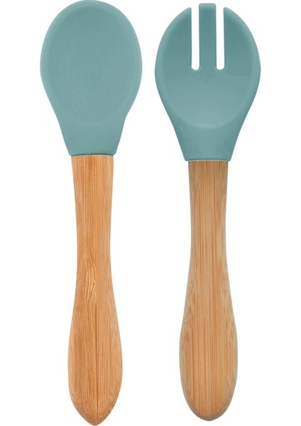 Mama Kaşığı ve Çatal Seti Aqua Green