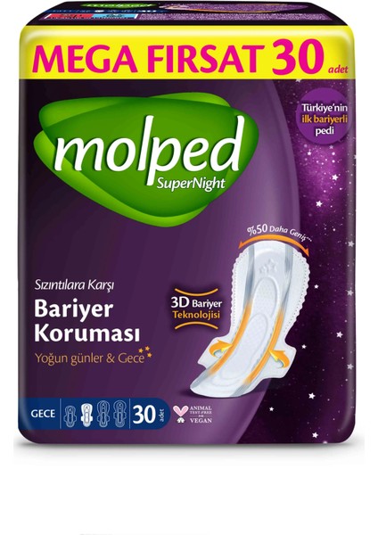 Molped Süpernight Gece Mega Ped 30 Adet