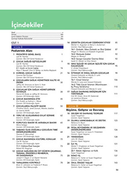 Nelson Pediatri Cilt 1-2 2021 Yılı Türkçe Basım modelleri