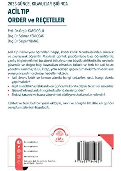 Acil Tıp Order ve Reçeteler 2023 Güncel Kılavuz fiyatları