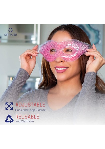 Pembe Jel Boncuklu Göz Maskesi, Soğuk & Sıcak Kullanım Rahatlatıcı Terapi Maskesi ( Lisinya ) indirimleri