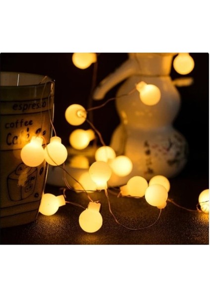 20 LED Beyaz Top Gün Işığı Pilli 2 Kademeli