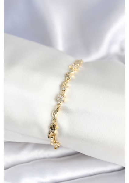 Pirinç Gold Renk Kadın Manifest Bileklik - Lisinya