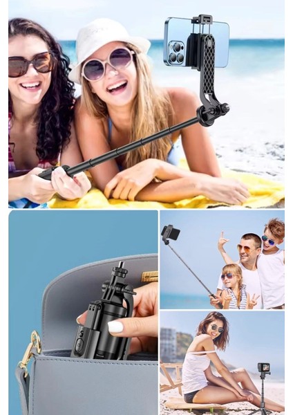 Fotoğraf Makinası ve Telefon Takılabilen 2si 1 Arada 2.2m Uzayan Selfie Çubuğu Kumandalı Tripod ( Lisinya )