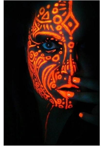 Karanlıkta Parlayan Fosforlu Neonlu Glow Parti Yüz Boyası Vücut Kremi Turuncu Renk fırsatları