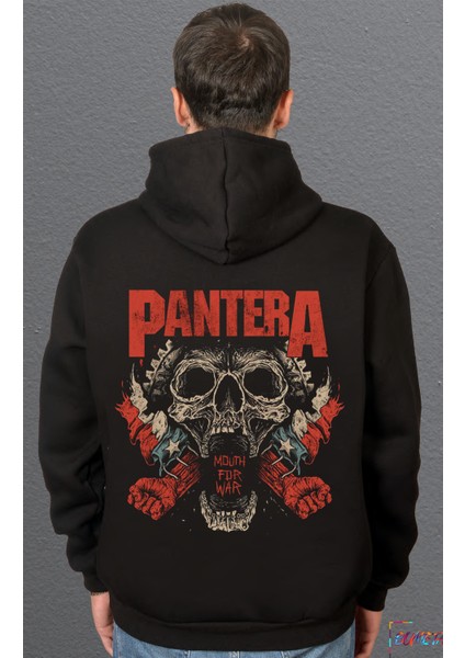 Pantera Skull Kuru Kafa Heavy Metal Baskılı Sweatshirt Unisex Kapüşonlu Hoodie