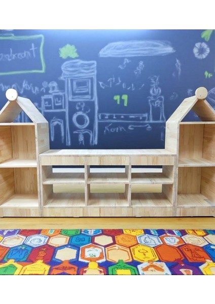 Ela Woodworking Masif Ağaç Çocuk Saklama Dolabı Nordic Home Bağımsız Kitaplık