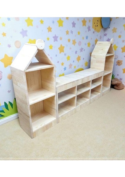 Ela Woodworking Masif Ağaç Çocuk Saklama Dolabı Nordic Home Bağımsız Kitaplık fiyatları