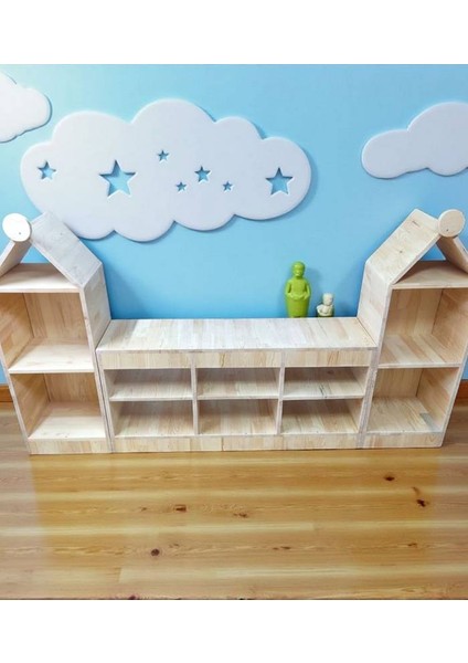 Ela Woodworking Masif Ağaç Çocuk Saklama Dolabı Nordic Home Bağımsız Kitaplık fırsatları