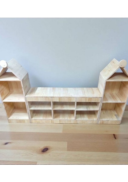 Ela Woodworking Masif Ağaç Çocuk Saklama Dolabı Nordic Home Bağımsız Kitaplık