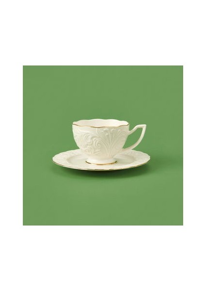 Bone Rosen Porselen Altın Yaldızlı 2'li Çay Seti - Beyaz modelleri