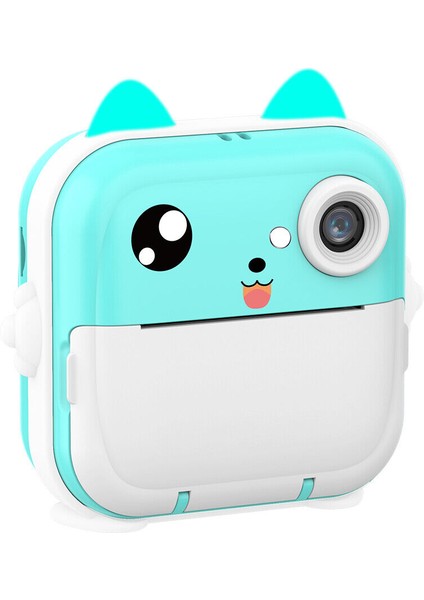 Anlık Termal Yazıcılı Dijital Çocuk Kamerası 2.0 Inc Hd Şipşak Fotoğraf Makinesi AE110 Mavi