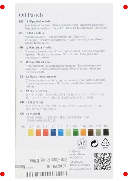 Sanatsal Yağlı Pastel Boya Seti, 12 Renk fırsatları