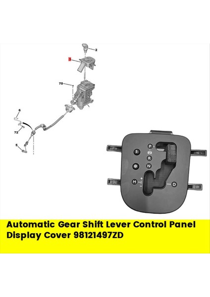 Citroen C4 2015-2019 Dişli Konum Ekran Kapağı Için Otomatik Dişli Vites Kolu Kontrol Paneli 98121497ZD (Yurt Dışından) modelleri