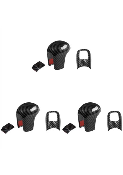 Honda Için 3x 10 Civic 2016-2020 Araç Karbon Fiber Dişli Vites Değiştirme Düğmesi Kapak Kolu Trim Değiştirme Kafa Sticker Aksesuarları (Yurt Dışından)