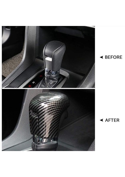 Honda Için 3x 10 Civic 2016-2020 Araç Karbon Fiber Dişli Vites Değiştirme Düğmesi Kapak Kolu Trim Değiştirme Kafa Sticker Aksesuarları (Yurt Dışından) modelleri