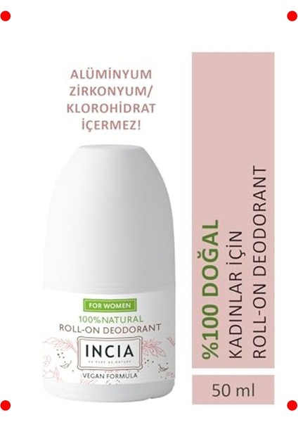 %100 Doğal Kadın Roll-On Deodorant - Lekesiz 50 ml fiyatları