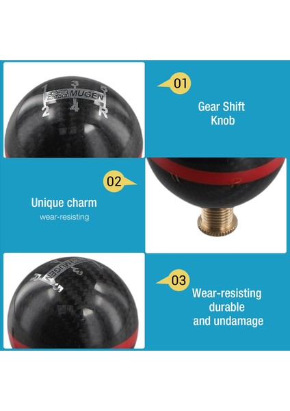 Mugen Karbon Fiber Manuel Şanzıman 5 Hızlı Yarış Dişli Vardiyası Düğmesi Yuvarlak Kırmızı (Yurt Dışından) indirimleri