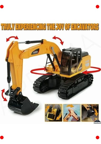 Şarjlı Uzaktan Kumandalı Tam Fonksiyonlu Ekskavatör Oyuncak modelleri
