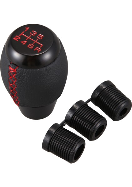 Honda Civic Ep3 Ej Fd Fa Sı Için 6 Hızlı Manuel Kırmızı Dikiş Siyah Deri Dişli Vardiyası Düğmesi (Yurt Dışından)