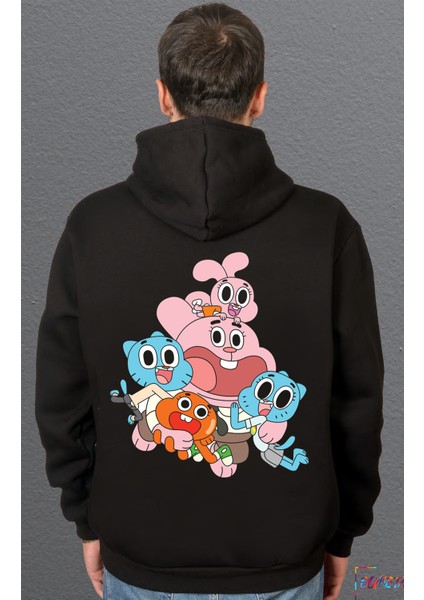 Amazing World Of Gumball Baskılı Sweatshirt Unisex Kapüşonlu Hoodie