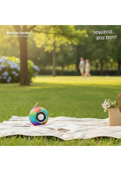Taşınabilir Kablosuz Bluetooth Hoparlör – Renkli LED Işıklar ve Güçlü Bass Boost Özelliği