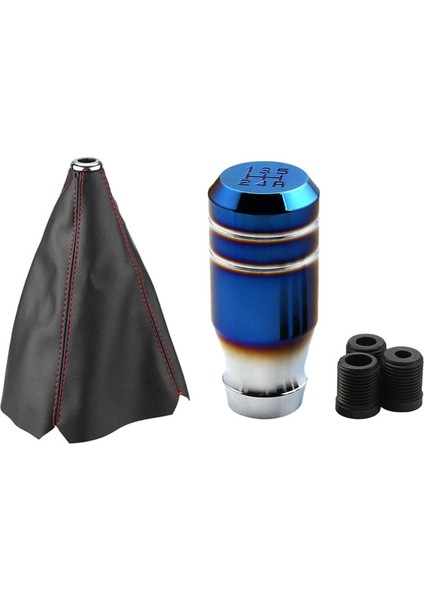 3 Inç Gelin Yanmış Mavi 5 Hızlı Dişli Vardiya Kol Manuel Değiştirici Düğmesi ve Manuel Dişli Vites Değiştirme Düğmesi Bot Dişli Gaiter Kapağı (Yurt Dışından)