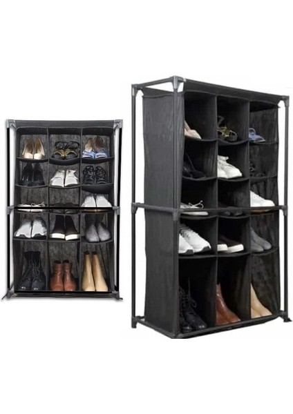 Ayakkabı Rafı - 15 Bölmeli Kumaş Ayakkabı Dolabı fırsatları