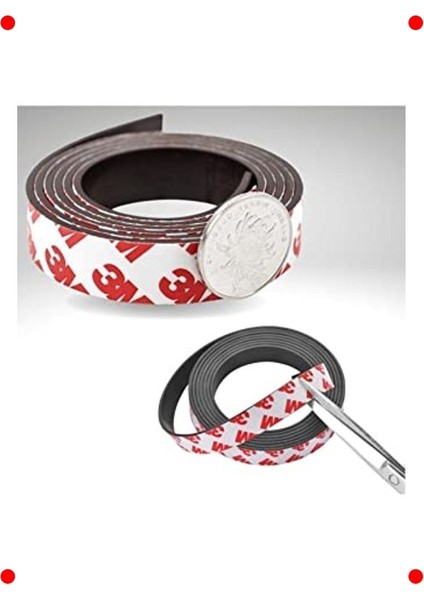 Güçlü Yapışkanlı Şerit Mıknatıs Rulo - Siyah 2cm x 1mt fiyatları
