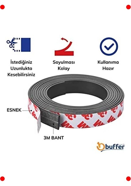 Güçlü Yapışkanlı Şerit Mıknatıs Rulo - Siyah 2cm x 1mt modelleri