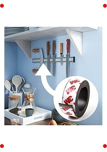 Güçlü Yapışkanlı Şerit Mıknatıs Rulo - Siyah 2cm x 1mt indirimleri