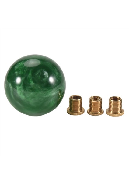 Mermer Tarzı Yuvarlak Top Dişli Vites Düğmesi Akrilik Vites Değiştirici Düğmeleri Manuel Araba Için 3 Adaptör ile Sopa Vites Kolları Koyu Yeşil (Yurt Dışından)