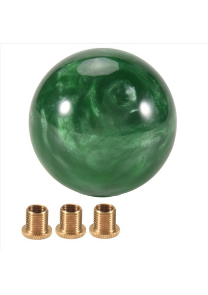 Mermer Tarzı Yuvarlak Top Dişli Vites Düğmesi Akrilik Vites Değiştirici Düğmeleri Manuel Araba Için 3 Adaptör ile Sopa Vites Kolları Koyu Yeşil (Yurt Dışından) modelleri