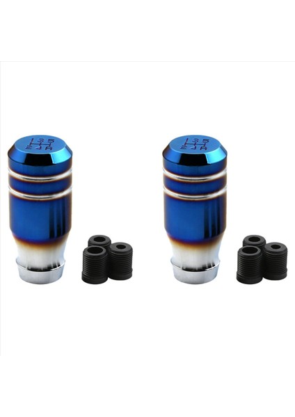 2x 3 Inç Gelin Yanmış Mavi Evrensel Araba 5 Vites Vites Kolu Manuel Vites Değiştirici Düğmesi (Yurt Dışından)