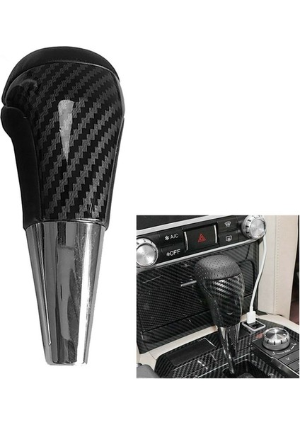 2x Toyota Land Cruiser Karbon Fiber Pu Deri Otomatik Vites Değiştirme Vites Vites Değiştirme Düğmesi Kafa Kapağı (Yurt Dışından) indirimleri