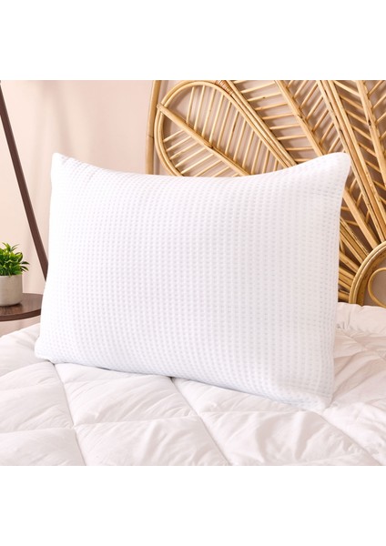 Soft Thunder Kapitoneli Yastık Alezi - Beyaz - 50X70 cm