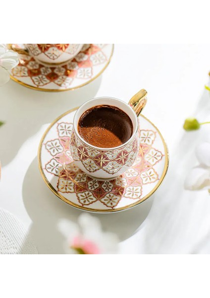Rüya 12 Parça Porselen Kahve Fincan Takımı - Renkli fiyatları