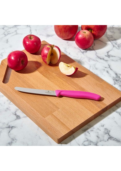6.7836.L115 Tırtıklı Domates ve Sosis Bıçağı - Pembe - 11 cm